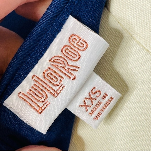 LuLaRoe Carly Dress- Elegant Collection- Blue with Gold Dipped Bottom- Size XXS - Picture 7 of 9